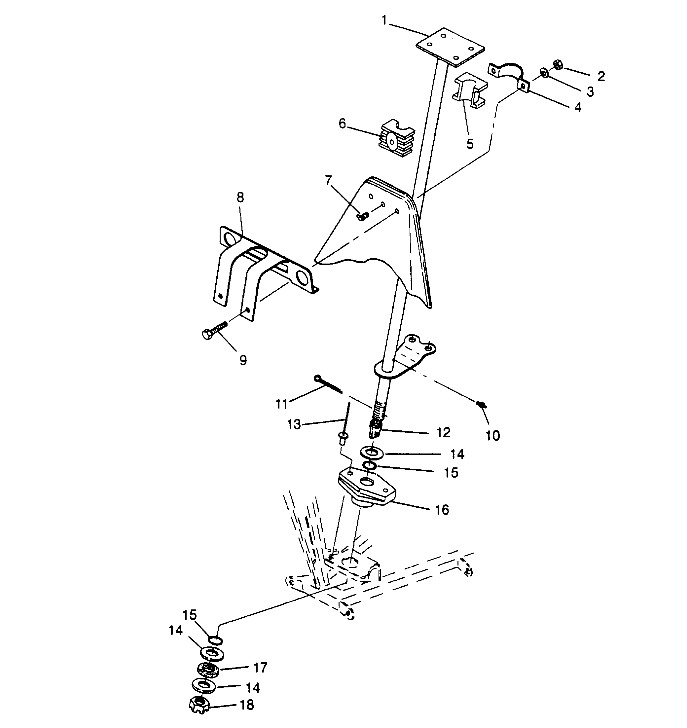 STEERING POST ASSEMBLY  2X4 300 W957530 (4930053005B006)