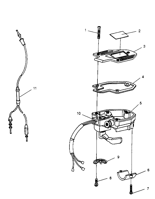 CONTROLS - THROTTLE ASM./CABLE  2X4 300 W957530 (4930053005B008)