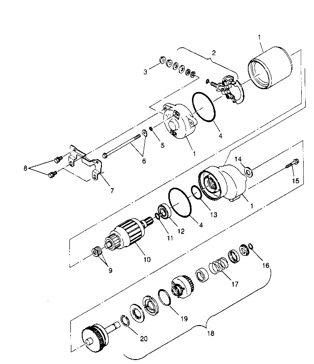 STARTING MOTOR  2X4 300 W957530 (4930053005C012)