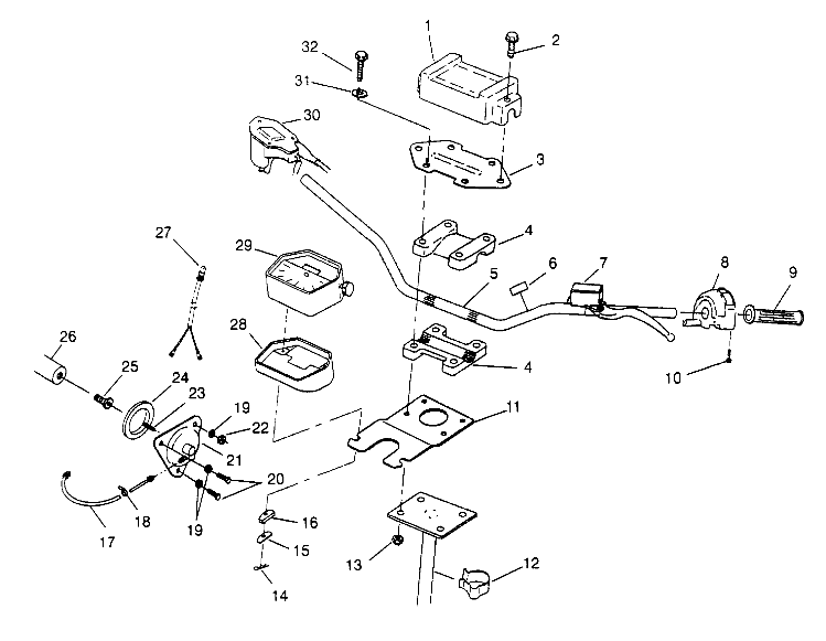 STEERING - HANDLEBAR  2x4 400L W957540 (4930093009B004)