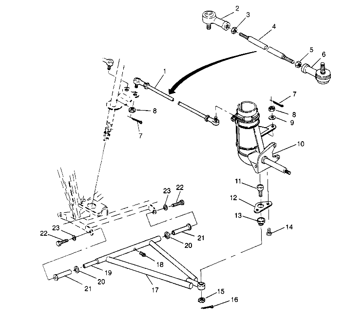 STEERING/A-ARM ASSEMBLY 2x4 400L W957540 (4930093009B006)