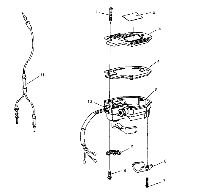 CONTROLS - THROTTLE ASM./CABLE  2x4 400L W957540 (4930093009B007)