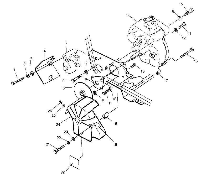 GEARCASE/BRAKE MOUNTING  2x4 400L W957540 (4930093009B013)