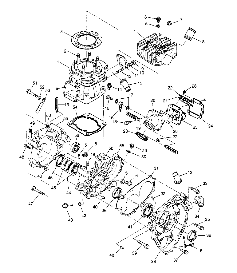 CRANKCASE and CYLINDER  2x4 400L W957540 (4930093009D001)