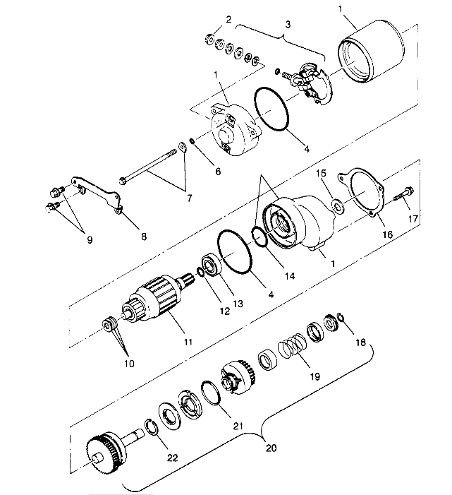 STARTING MOTOR 2X4 400L W957540 (4930093009D008)