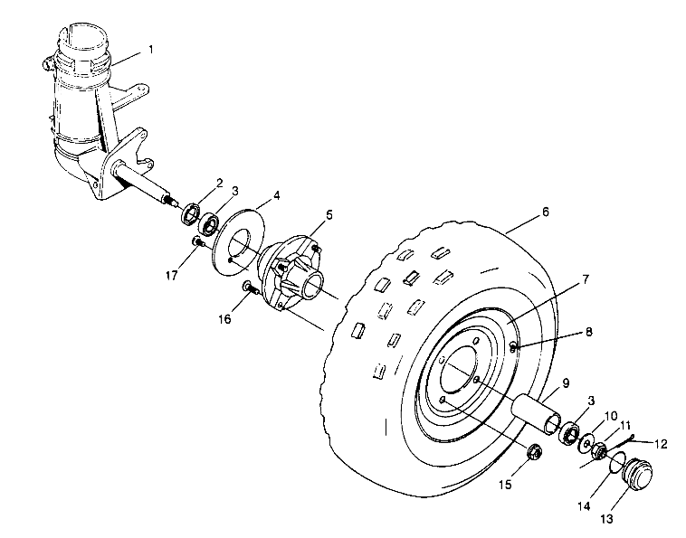 FRONT WHEEL ASSEMBLY Sport 400L W958540 (4930133013B003)