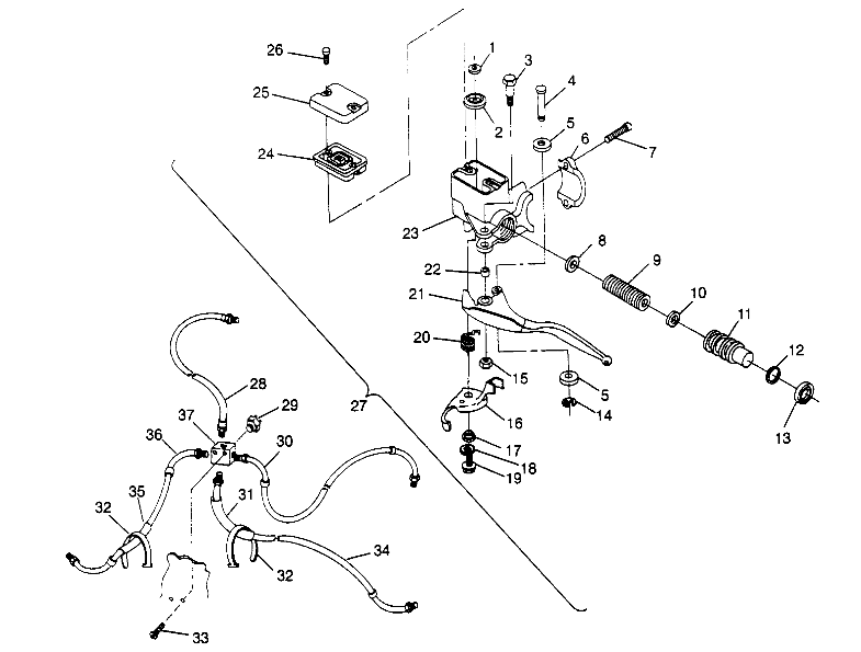 CONTROLS - MASTER CYLINDER/BRAKE LINE Sport 400L W958540 (4930133013B009)