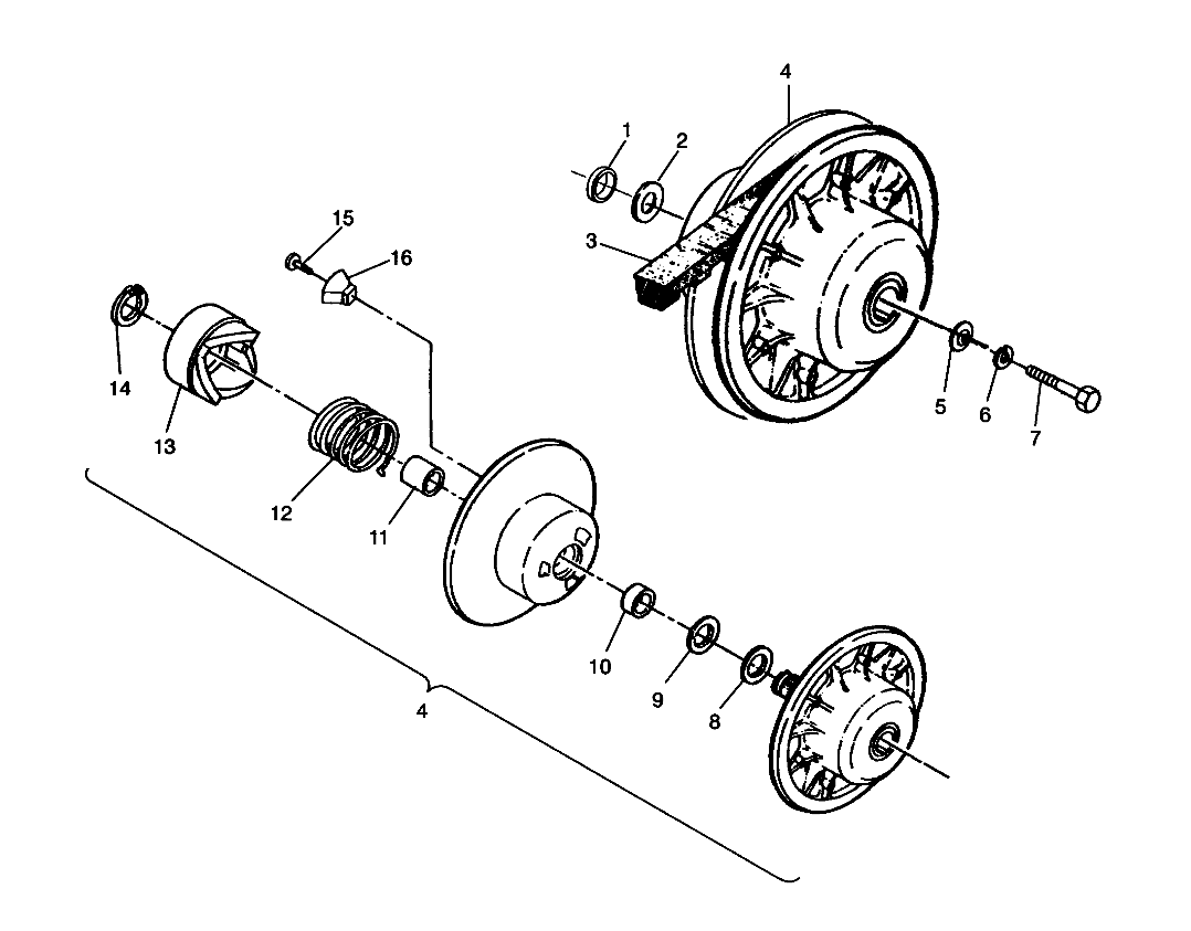 DRIVEN CLUTCH ASSEMBLY Sport 400L W958540 (4930133013B012)