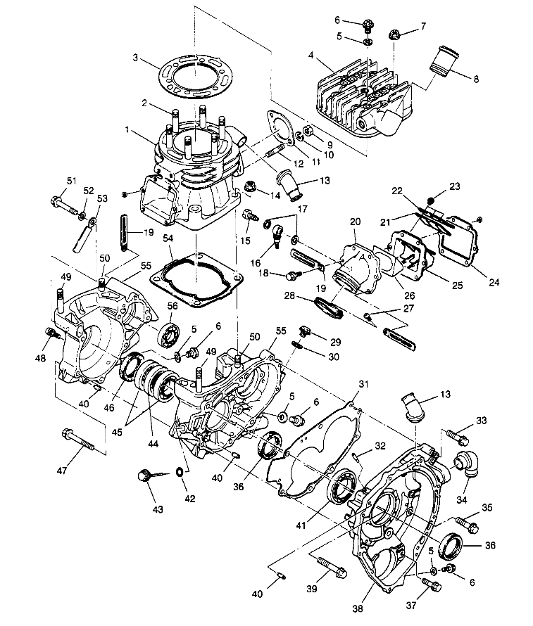 CRANKCASE and CYLINDER Sport 400L W958540 (4930133013C008)