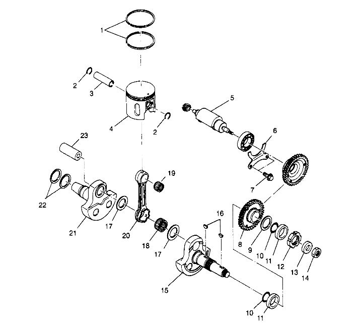 PISTON and CRANKSHAFT Sport 400L W958540 (4930133013C010)