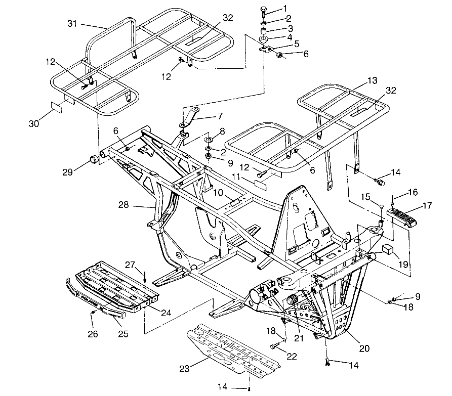 BUMPER/RACK MOUNTING 4x4 300 W958130 (4930183018A008)