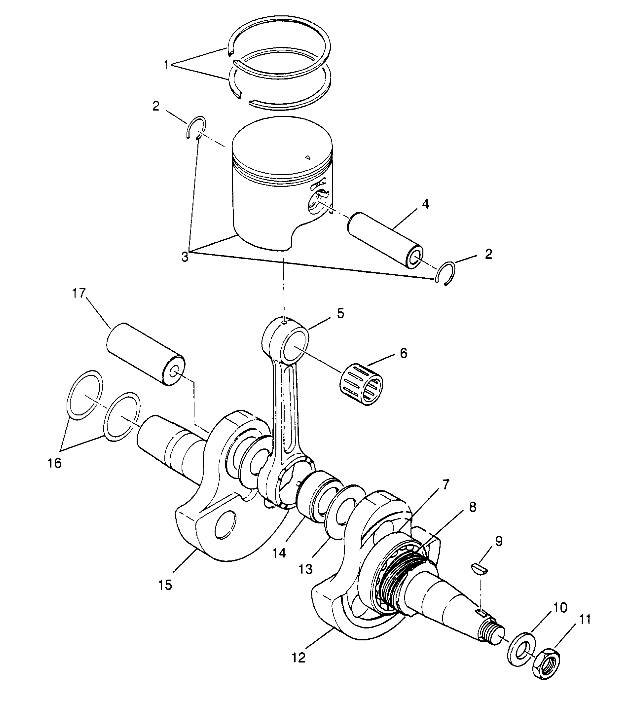 CRANKSHAFT and PISTON 4x4 300 W958130 (4930183018C012)