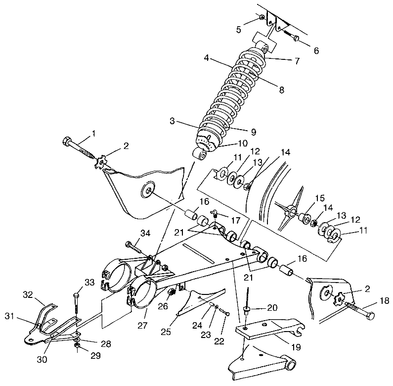 SWING ARM/SHOCK MOUNTING XPLORER 4X4 W959140 (4930223022C002)