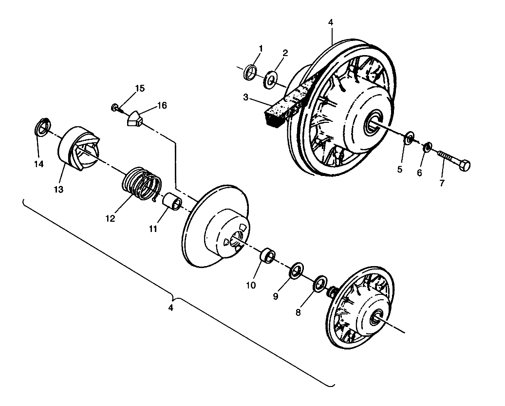 DRIVEN CLUTCH ASSEMBLY  XPLORER 4X4 W959140 (4930223022C004)