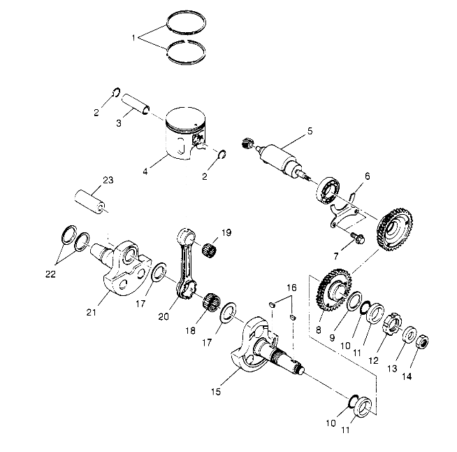 PISTON and CRANKSHAFT XPLORER 4X4 W959140 (4930223022C014)