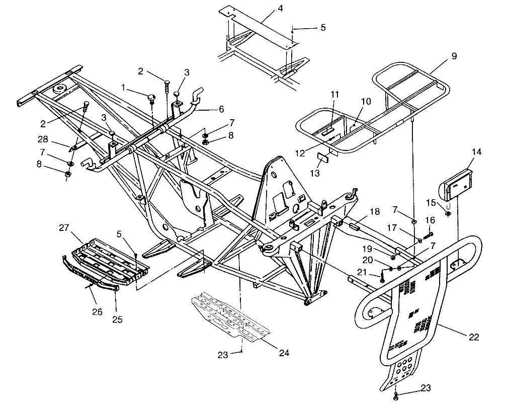 BUMPER/RACK MOUNTING 6x6 400L - U.S.  W958740, SWEDISH S958740 and NORWEGIA (4930273027A007)