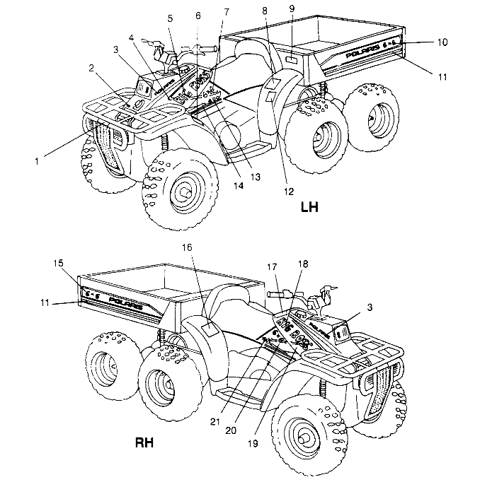 DECALS 6x6 400L - U.S.  W958740, SWEDISH  S958740 and NORWEGIAN N958740 (4930273027A009)