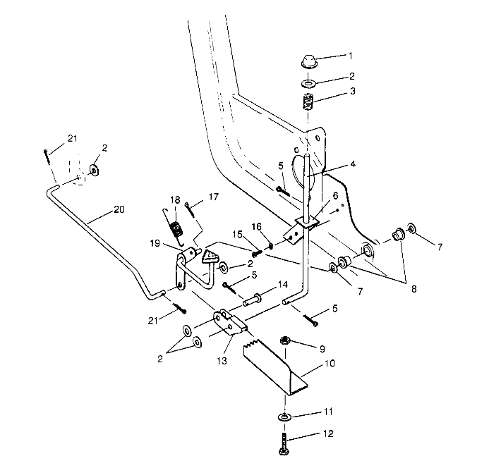 FOOT PEDAL and PARKING BRAKE ASSEMBLY 6x6 400L - SWEDISH S958740 and  NORWE (4930273027A010)