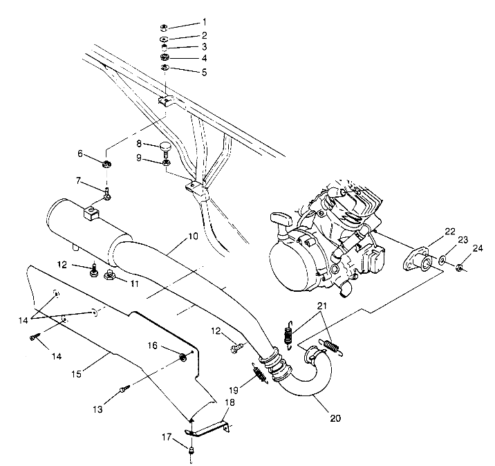 EXHAUST SYSTEM 6x6 400L - U.S.  W958740, SWEDISH  S958740 and NORWEGIAN N95 (4930273027A013)