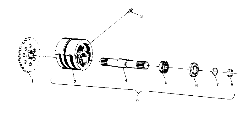 FRONT TIGHTENER ASSEMBLY 6x6 400L - U.S.  W958740, SWEDISH  S958740 and NOR (4930273027B005)