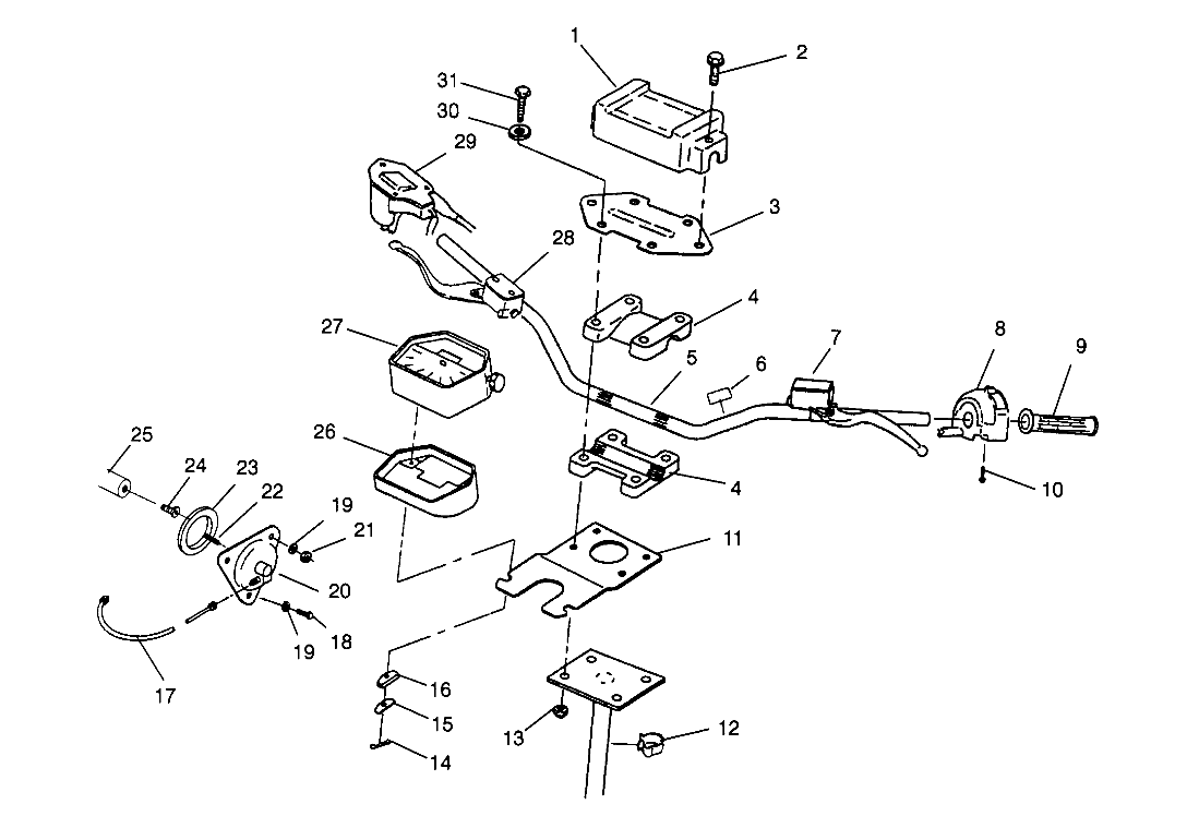 STEERING - HANDLEBAR 6x6 400L - U.S. W958740, SWEDISH S958740 and NORWEGIAN (4930273027B011)