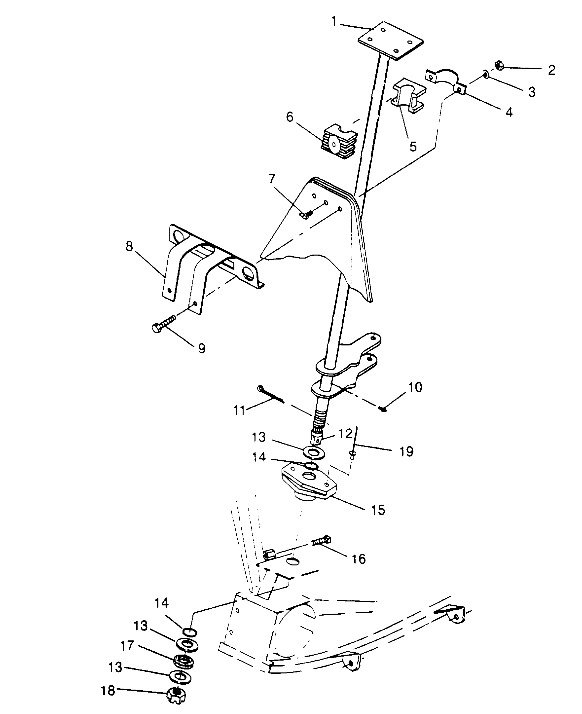 STEERING POST ASSEMBLY 6x6 400L - U.S.  W958740, SWEDISH  S958740 and NORWE (4930273027B012)