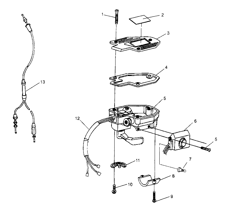 CONTROLS - THROTTLE ASM./CABLE 6x6 400L - U.S.  W958740, SWEDISH  S958740 a (4930273027B014)