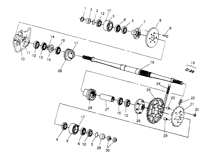 MIDDLE DRIVE ASSEMBLY 6x6 400L - U.S.  W958740, SWEDISH  S958740 and NORWEG (4930273027C003)