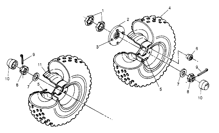 MIDDLE WHEEL ASSEMBLY 6x6 400L - U.S.  W958740, SWEDISH  S958740 and NORWEG (4930273027C006)