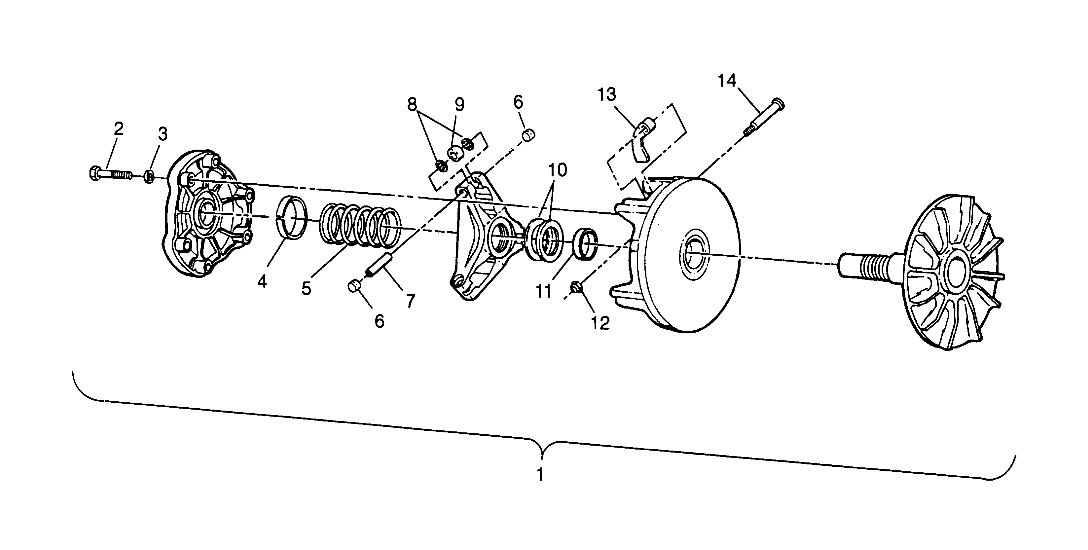 DRIVE CLUTCH ASSEMBLY 6x6 400L, U.S. W 958740, SWEDISH S958740 and NORWEGIA (4930273027C010)