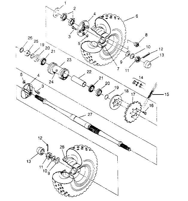 REAR WHEEL DRIVE ASSEMBLY 6x6 400L - U.S.  W958740, SWEDISH  S958740 and NO (4930273027C014)