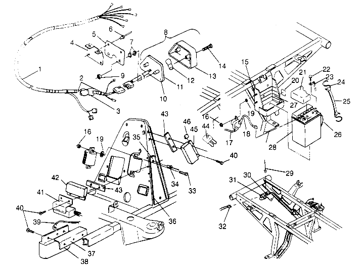 ELECTRICAL/TAILLIGHT ASSEMBLY 6x6 400L, U.S. W958740, SWEDISH S958740 and N (4930273027D003)