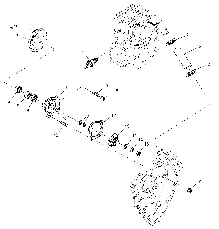 WATER PUMP 6x6 400L - U.S.  W958740, SWEDISH  S958740 and NORWEGIAN N958740 (4930273027D014)