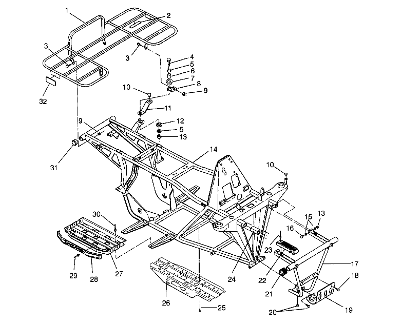 BUMPER and RACK MOUNTING Trail Boss W958527 (4930323032A007)