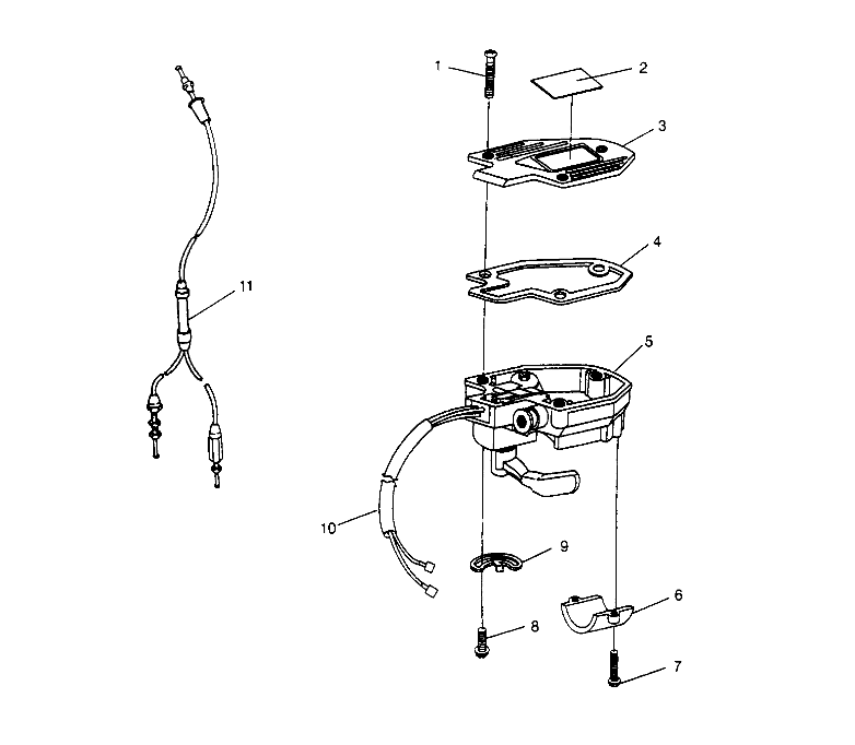 CONTROLS - THROTTLE ASM./CABLE  Trail Boss W958527 (4930323032B007)