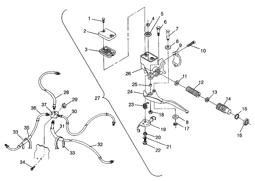 CONTROLS - MASTER CYLINDER/BRAKE LINE Trail Boss W958527 (4930323032B008)