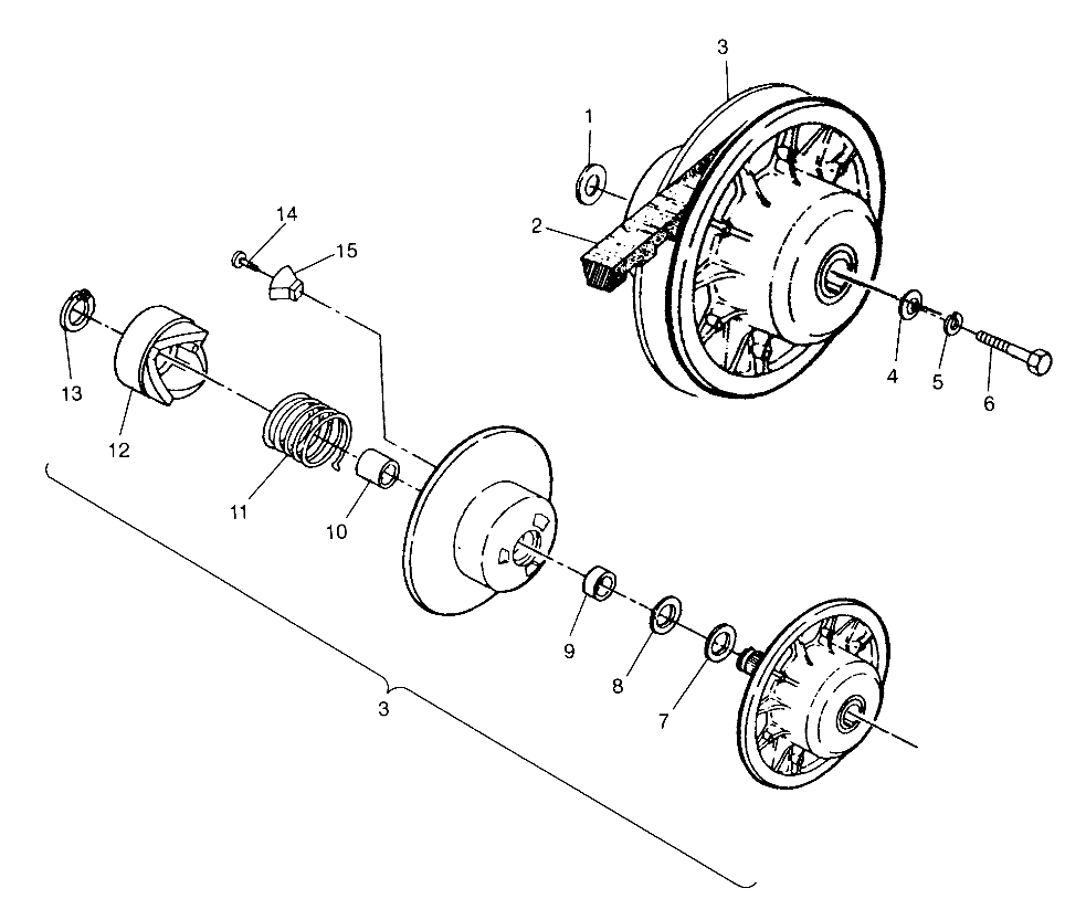 DRIVEN CLUTCH ASSEMBLY  Trail Boss W958527 (4930323032B011)