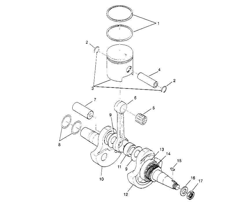 CRANKSHAFT and PISTON  Trail Boss W958527 (4930323032C009)