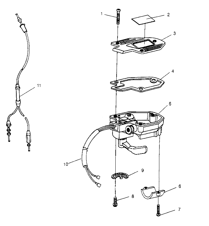 CONTROLS - THROTTLE ASM./CABLE Trail Blazer W957221 (4930363036B004)