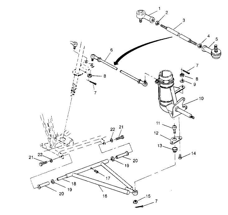 STEERING/A-ARM ASSEMBLY Trail Blazer W957221 (4930363036B007)