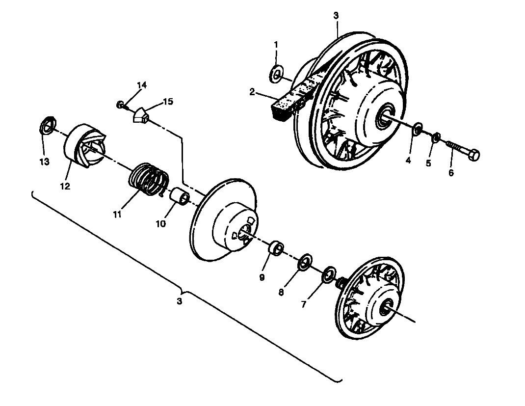 DRIVEN CLUTCH ASSEMBLY Trail Blazer W957221 (4930363036B012)