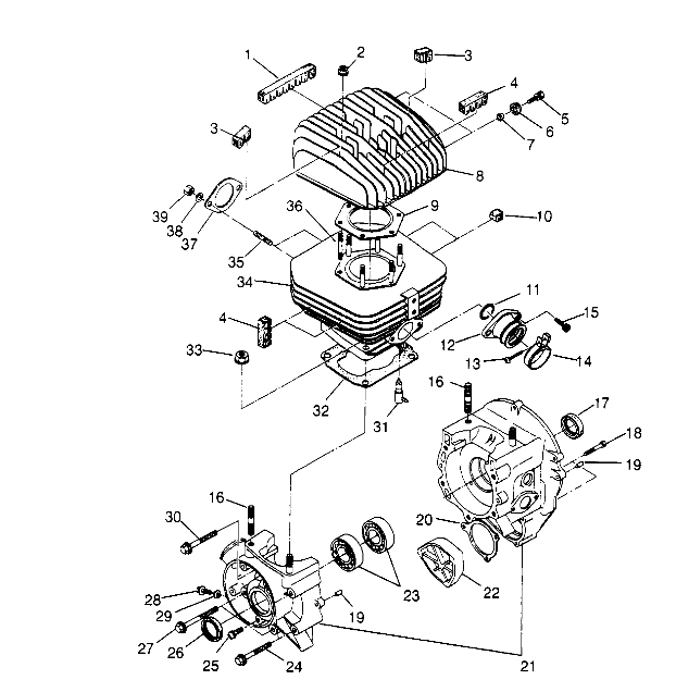 CRANKCASE and CYLINDER Trail Blazer W957221 (4930363036C007)