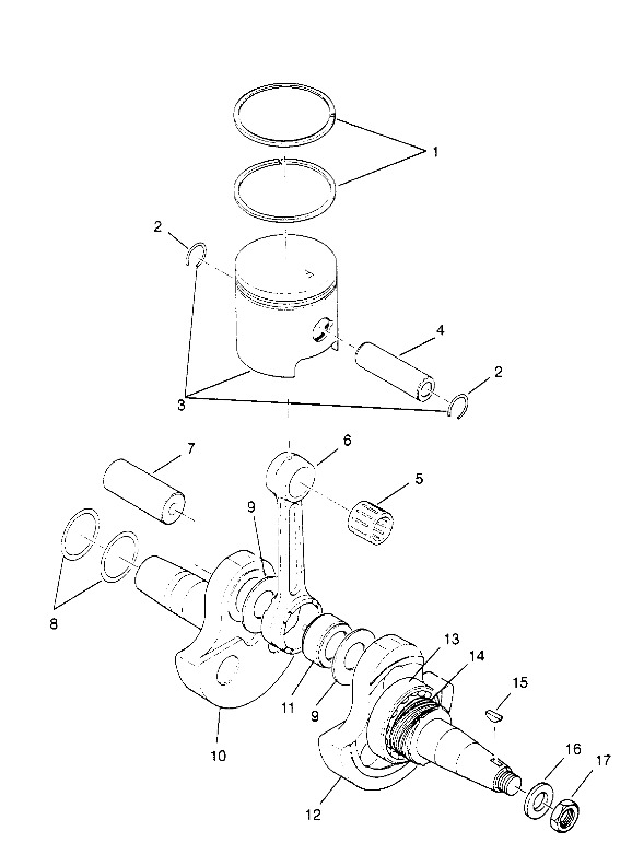 CRANKSHAFT and PISTON Trail Blazer W957221 (4930363036C008)