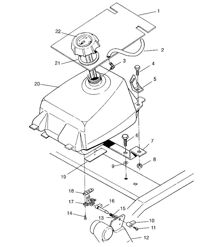 FUEL TANK ASSEMBLY Sportsman 4x4 W958040 (4930403040A013)