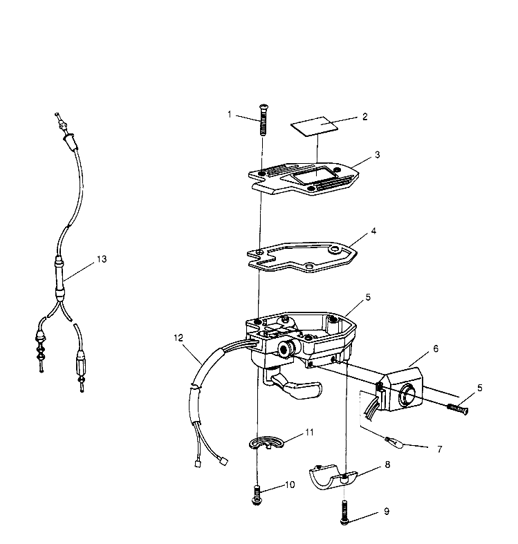 CONTROLS - THROTTLE ASM./CABLE Sportsman 4x4 W958040 (4930403040B009)