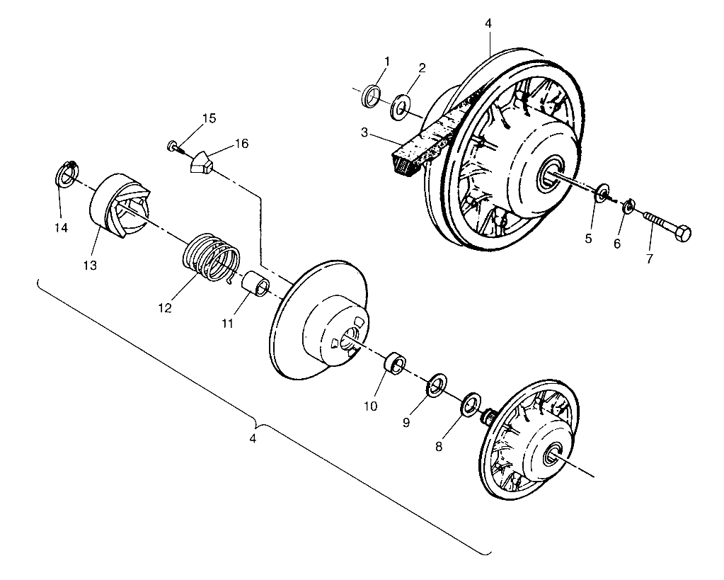 DRIVEN CLUTCH ASSEMBLY Sportsman 4x4 W958040 (4930403040C002)