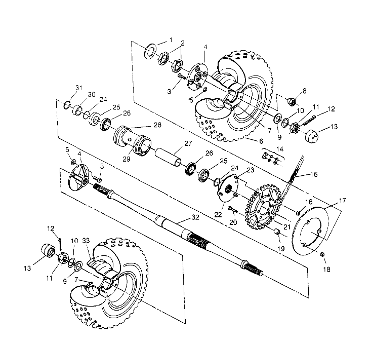 REAR WHEEL DRIVE ASSEMBLY Sportsman 4x4 W958040 (4930403040C006)