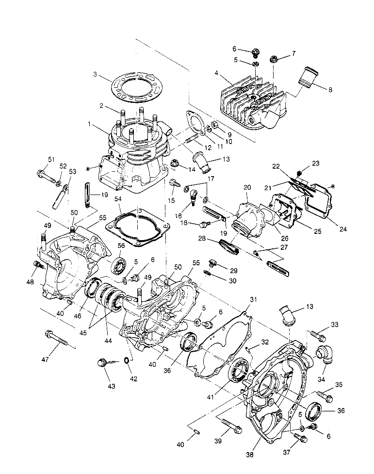 CRANKCASE and CYLINDER Sportsman 4x4 W958040 (4930403040C013)