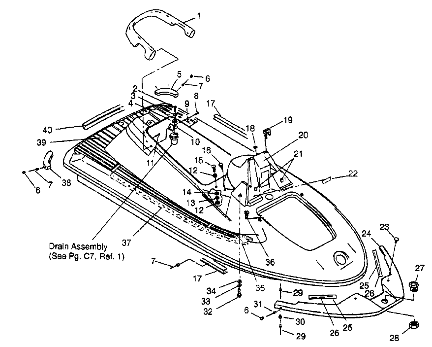 HULL and BODY ASSEMBLY SL 650 B954058 (4930483048A005)