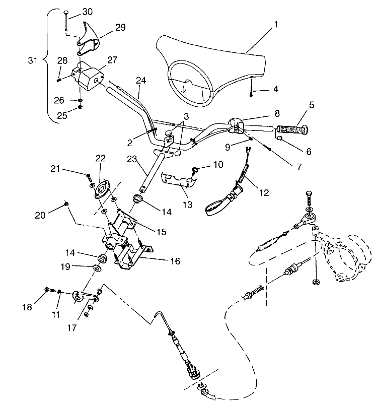 STEERING ASSEMBLY SL 650 B954058 (4930483048A013)